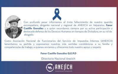 Triste fallecimiento de excompañero y dirigente Fanor Castillo