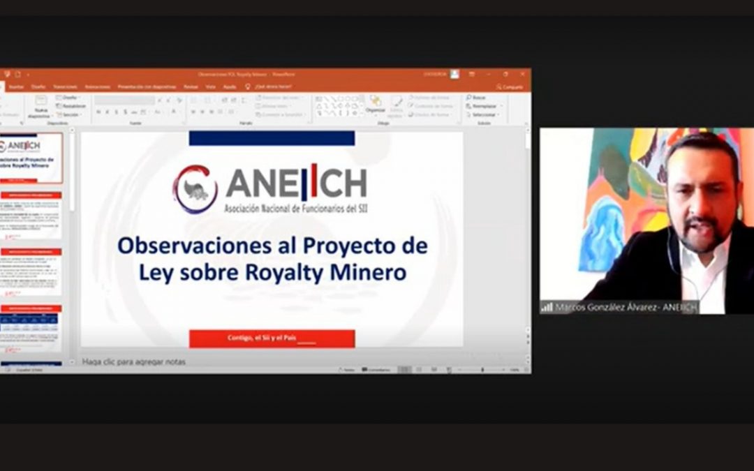 Presidente de Aneiich presentó observaciones al proyecto de Royalty Minero en Comisión de Minería del Senado