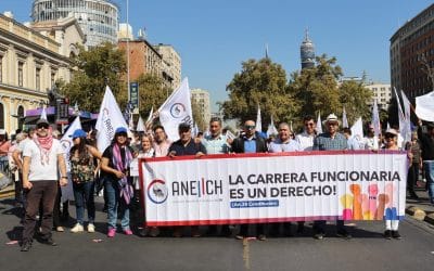 ANEIICH se moviliza masivamente en la Marcha CUT-ANEF del 3 de abril